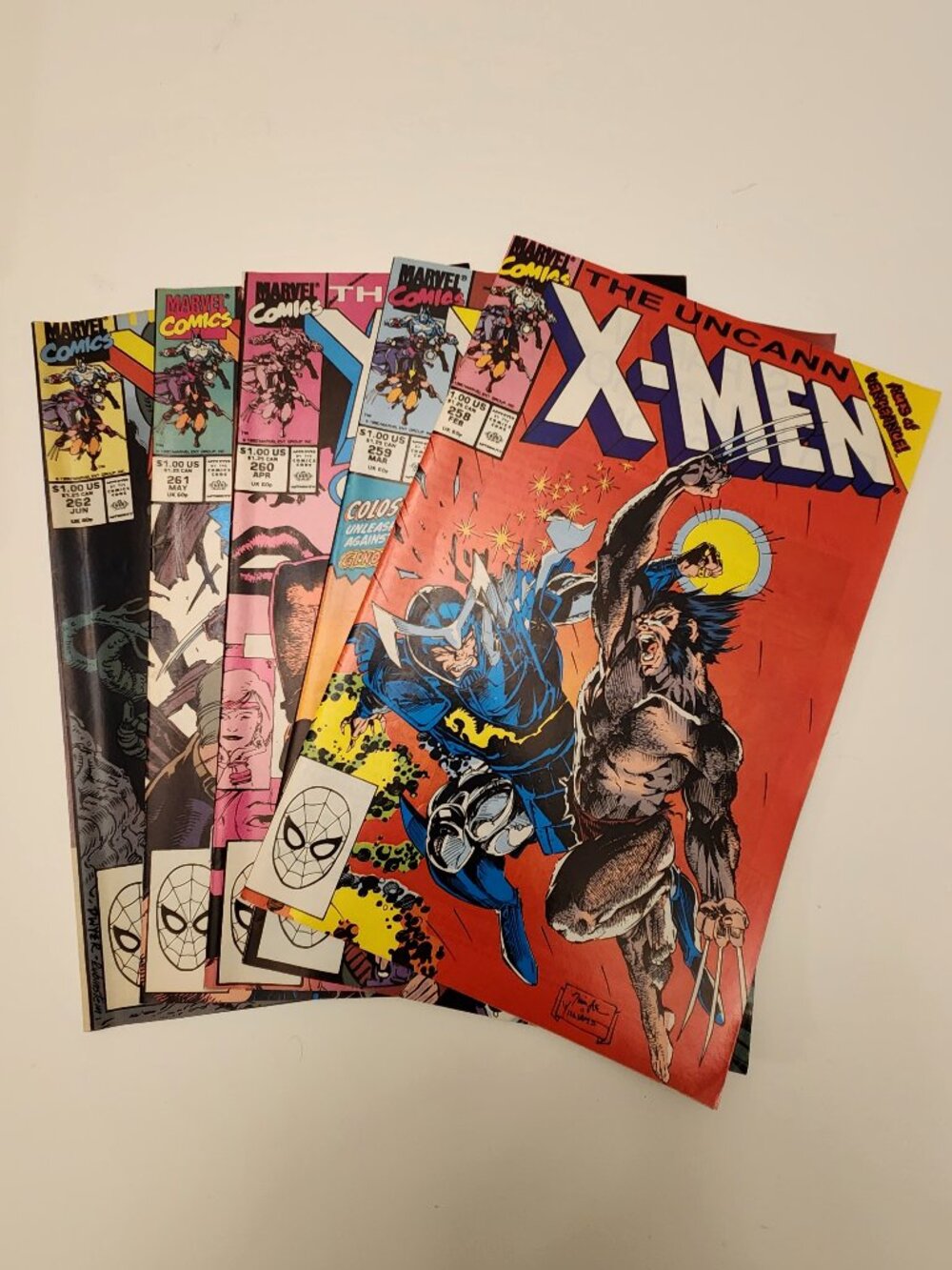 Lot The Uncanny X-Men Marvel Comic Books 258 259 260 261 262 1990 Colossus Run
